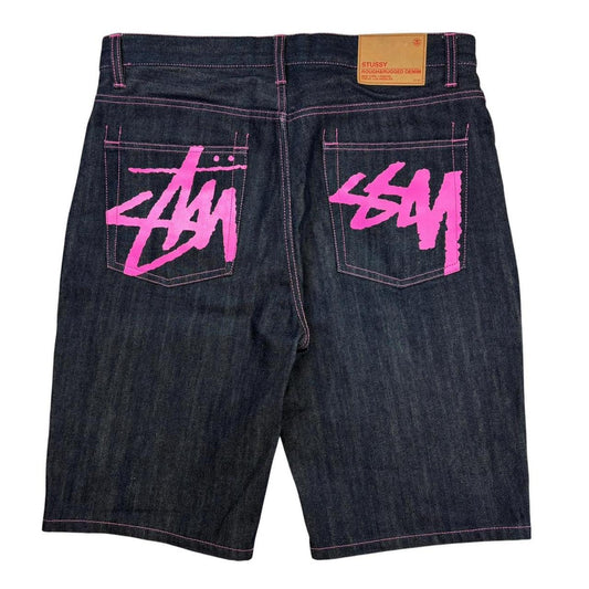 Stussy spellout denim shorts