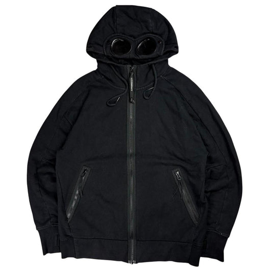 CP company black zip up goggle hoodie (M)
