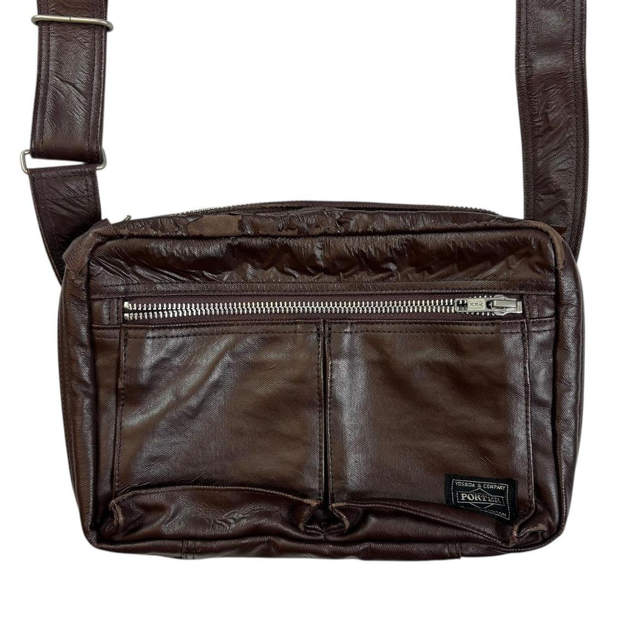 Porter Yoshida tanker leather crossbody side bag