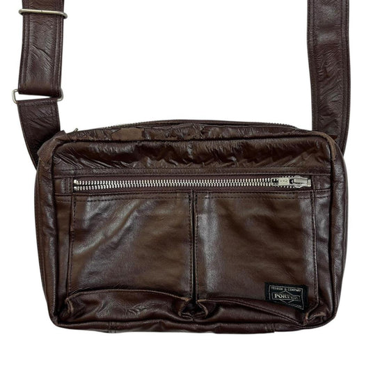 Porter Yoshida tanker leather crossbody side bag
