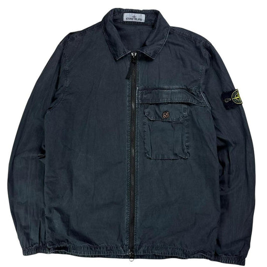 Stone island navy canvas overshirt jacket (M)