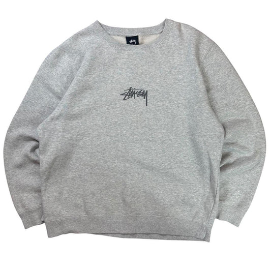 Stussy embroidered spellout pullover sweatshirt (L)