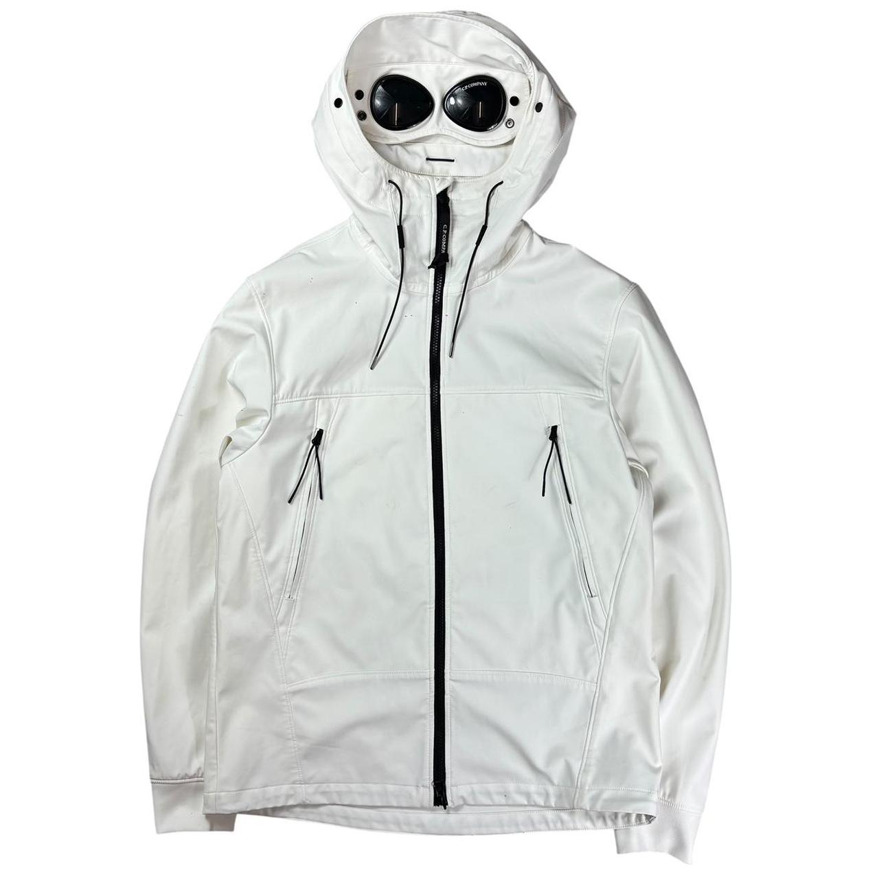 CP Company white soft shell goggle jacket (L)