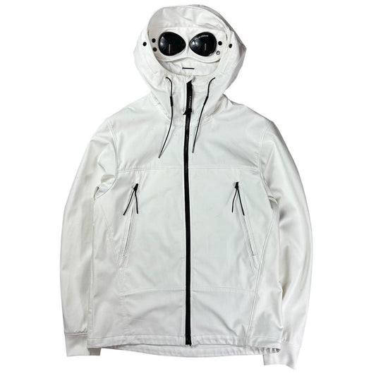 CP Company white soft shell goggle jacket (L)