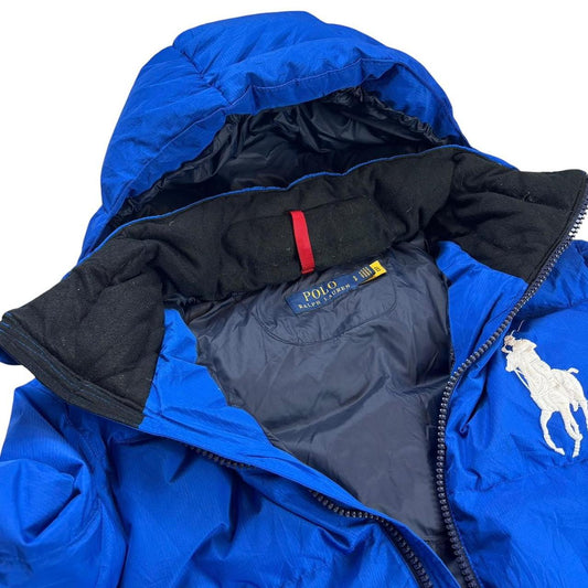 Ralph Lauren blue big pony down puffer jacket (S)