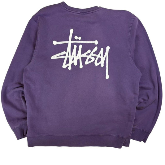 Stussy purple spellout pullover sweatshirt (M)
