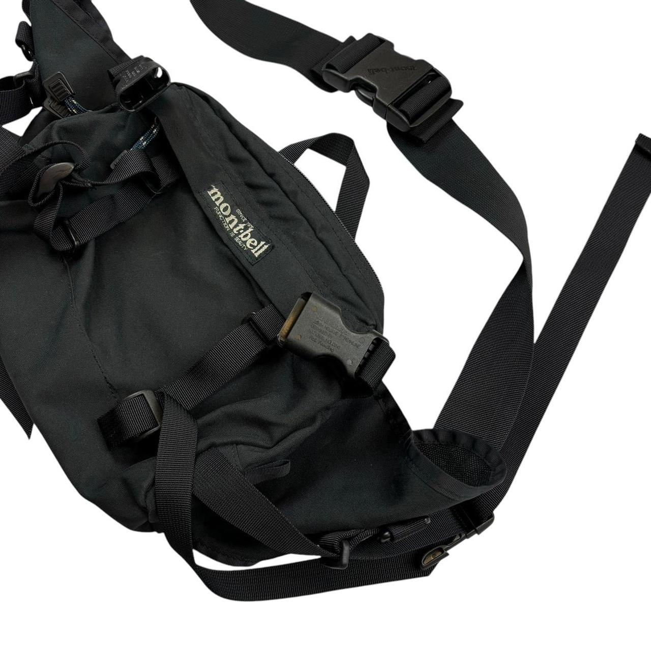 Montbell black crossbody side bag with waist strap