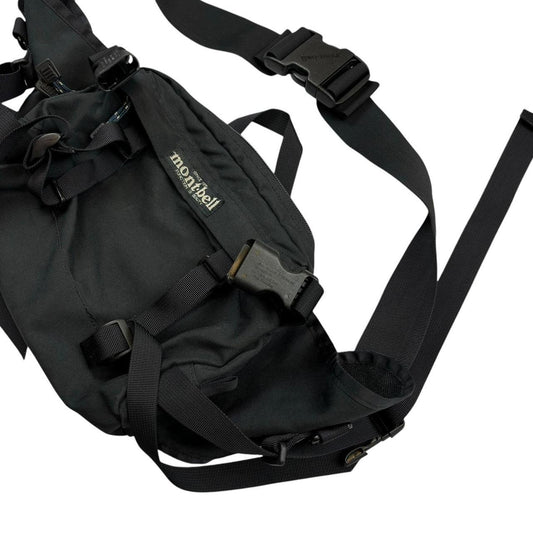 Montbell black crossbody side bag with waist strap
