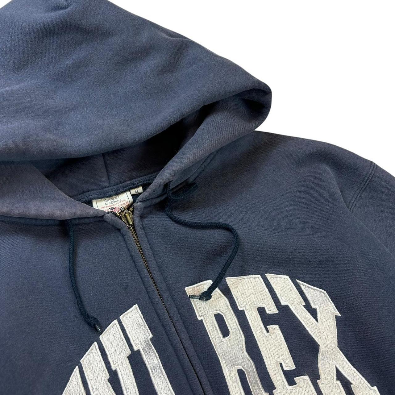 Avirex navy spellout thick zip up hoodie (XL)