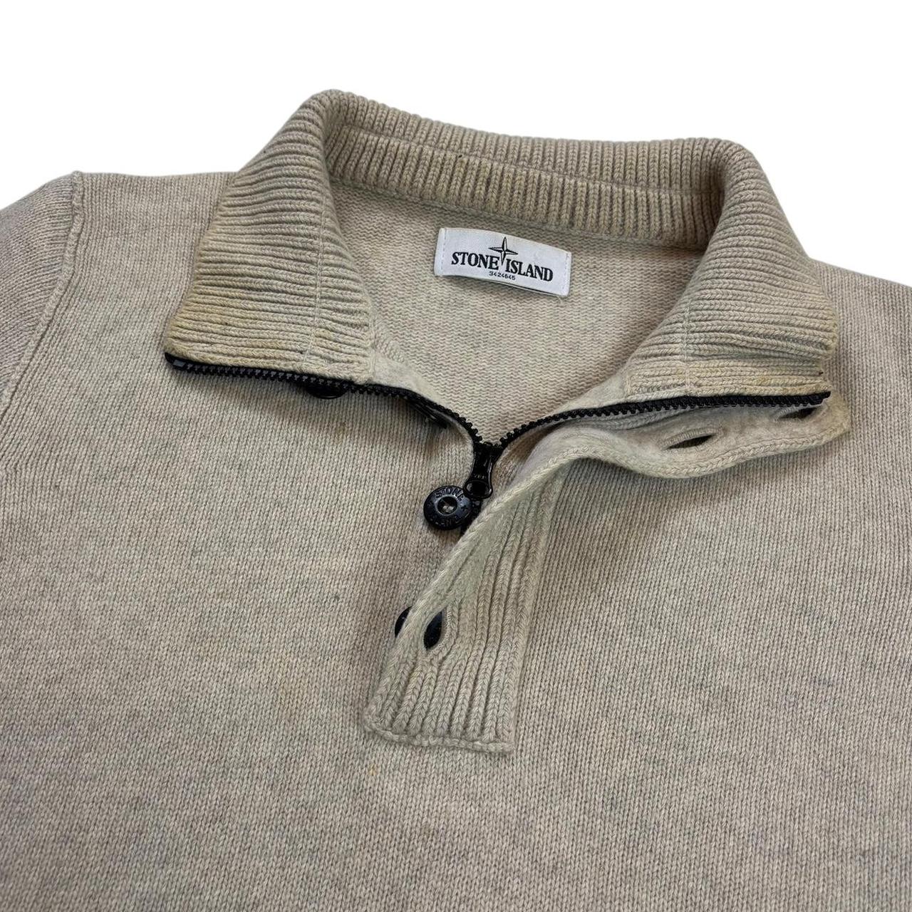 Stone island wool knitted quarter zip sweatshirt (M)