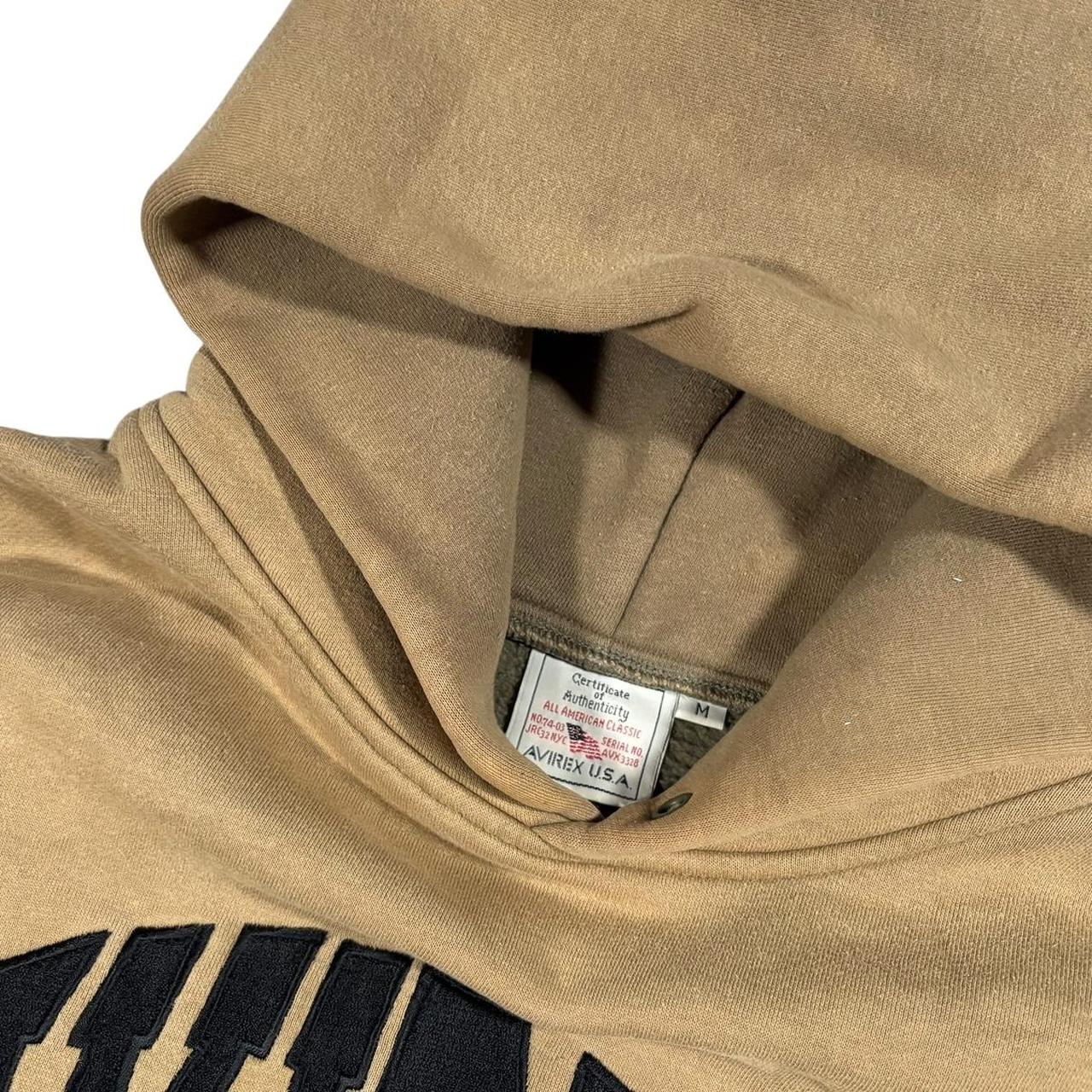 Avirex embroidered spellout thick pullover hoodie (M)