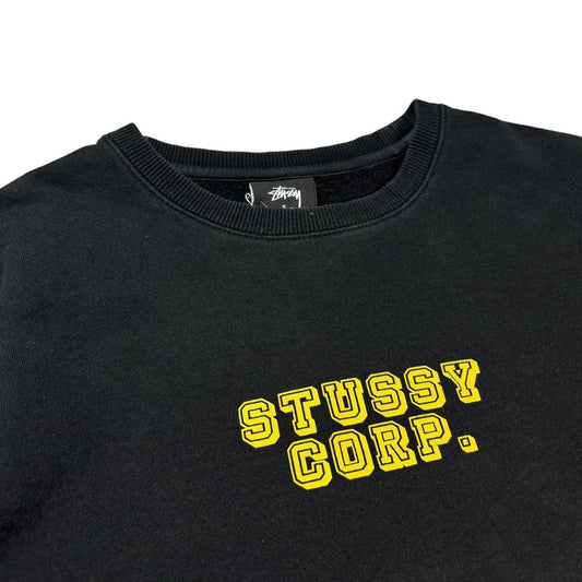 Stussy corp black pullover sweatshirt (S)
