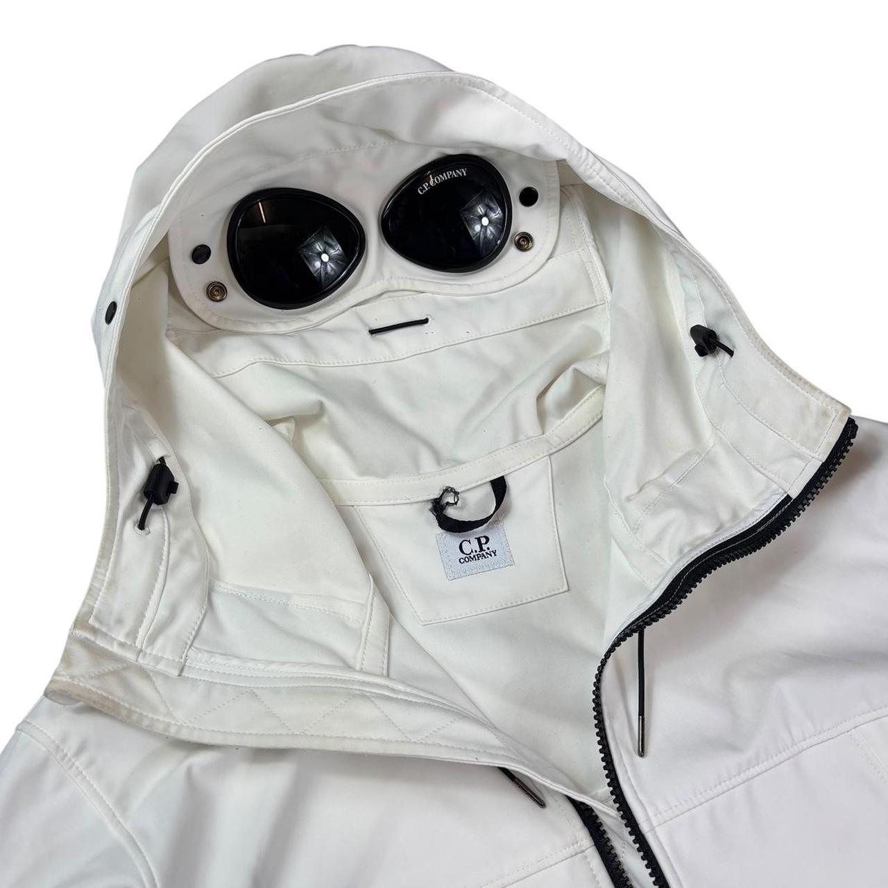 CP Company white soft shell goggle jacket (L)
