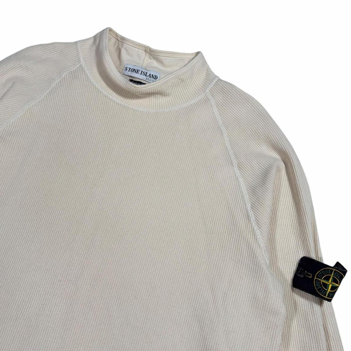 Stone island early 2000s mock neck waffle pullover sweatshirt (L)