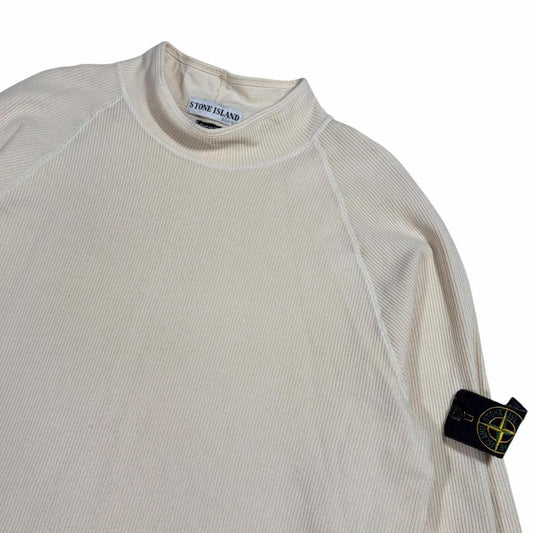 Stone island early 2000s mock neck waffle pullover sweatshirt (L)