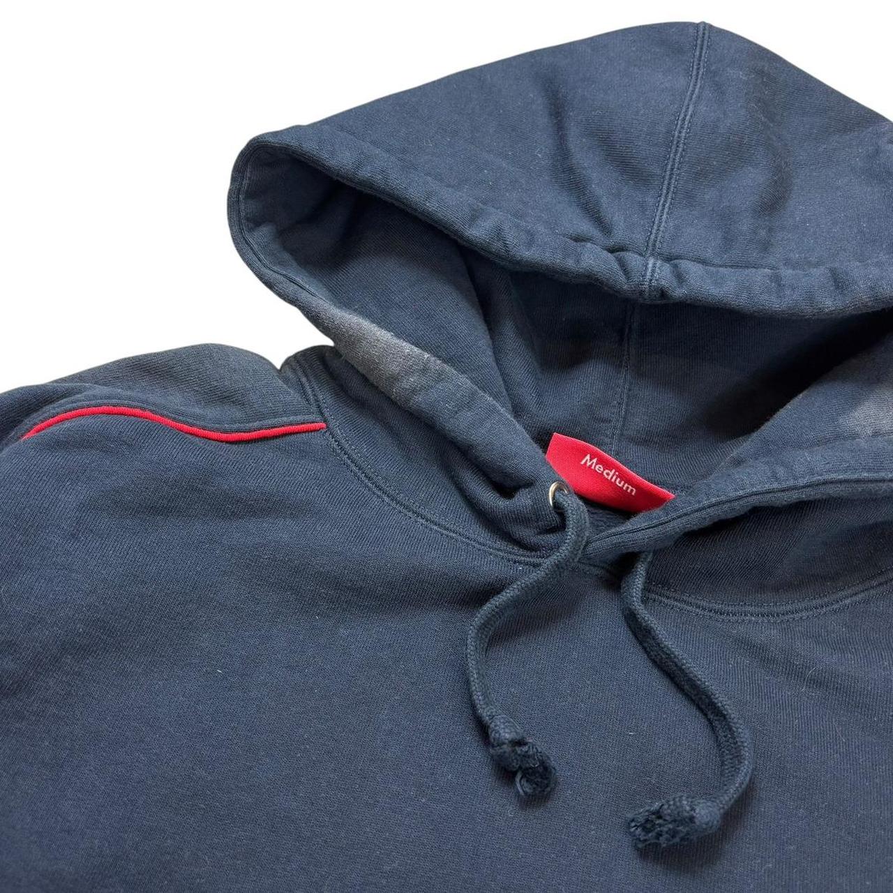 Supreme navy piping pullover hoodie (M)
