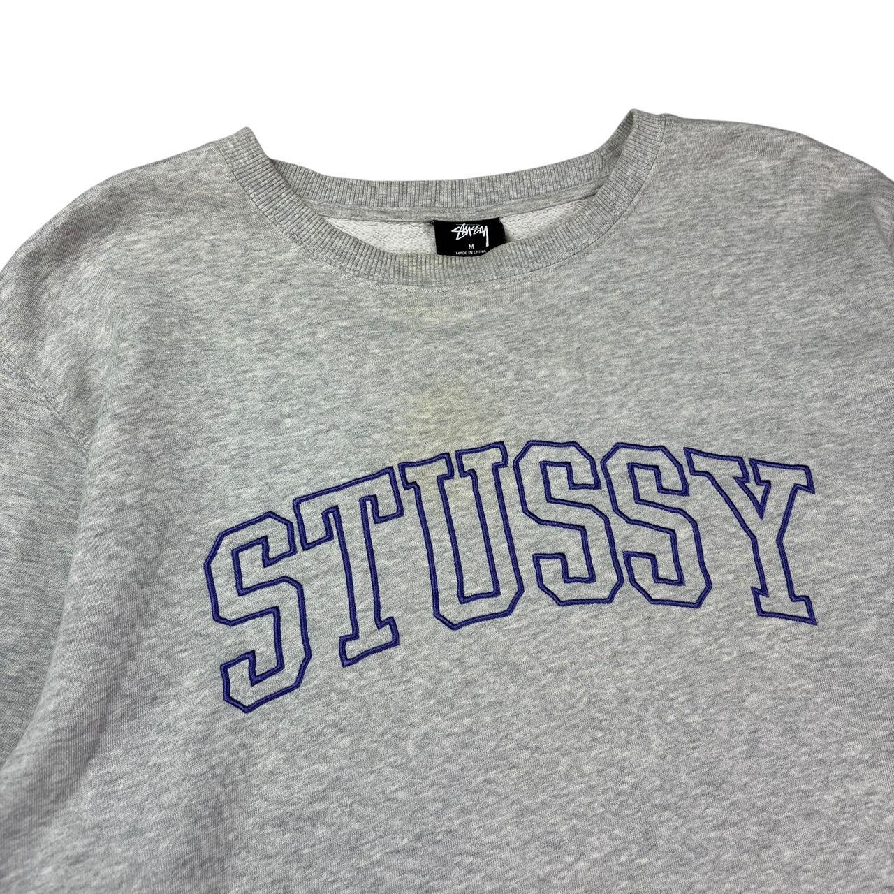 Stussy embroidered spellout pullover sweatshirt (M)