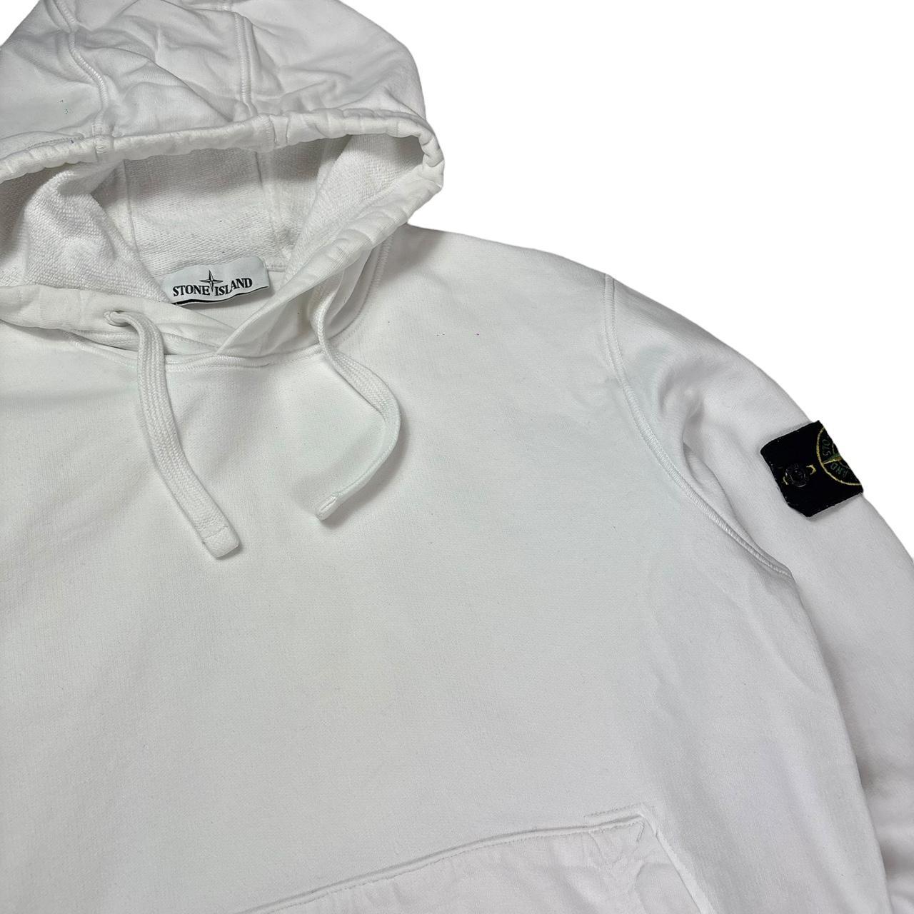 Stone island white pullover hoodie (M)