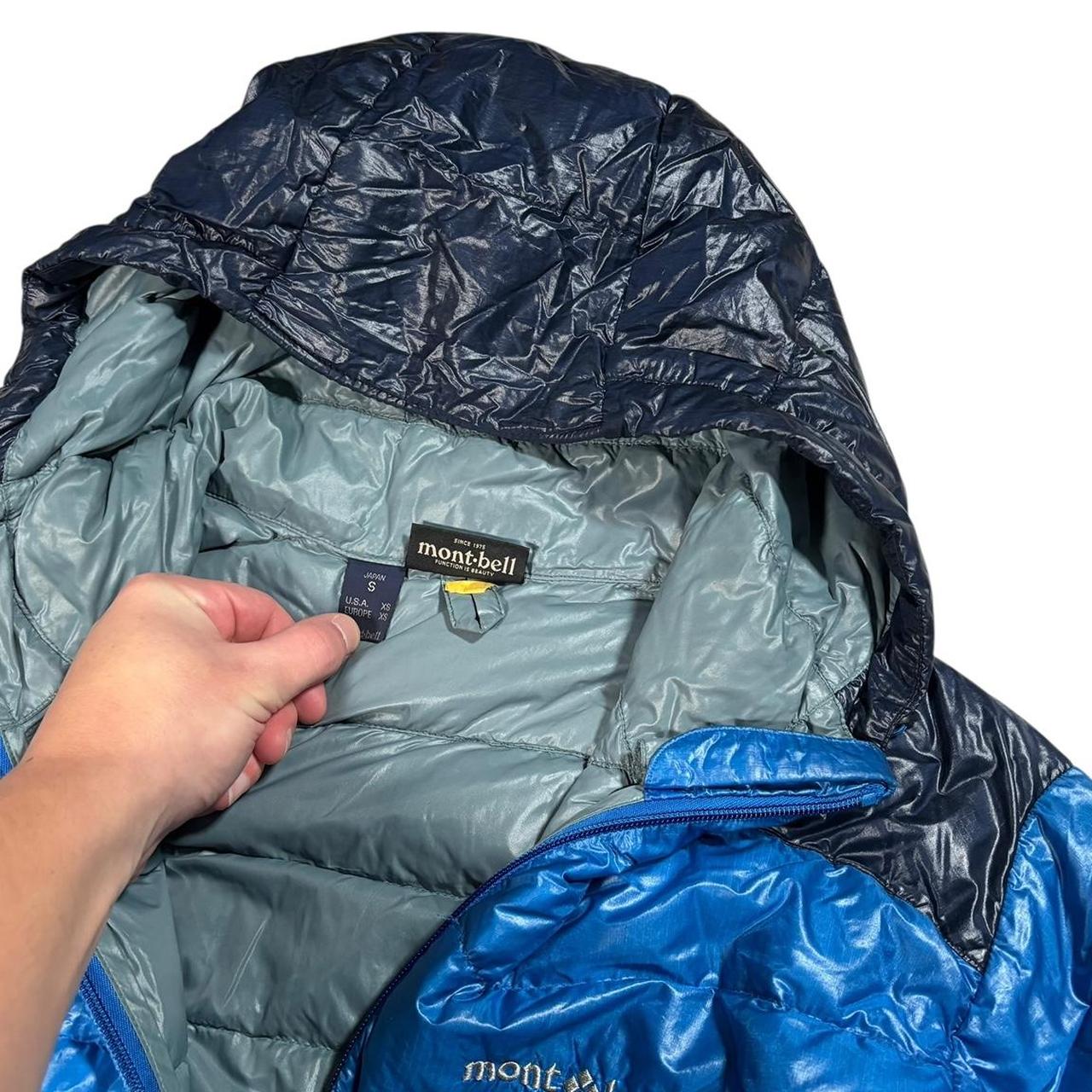 Montbell two tone blue down puffer jacket