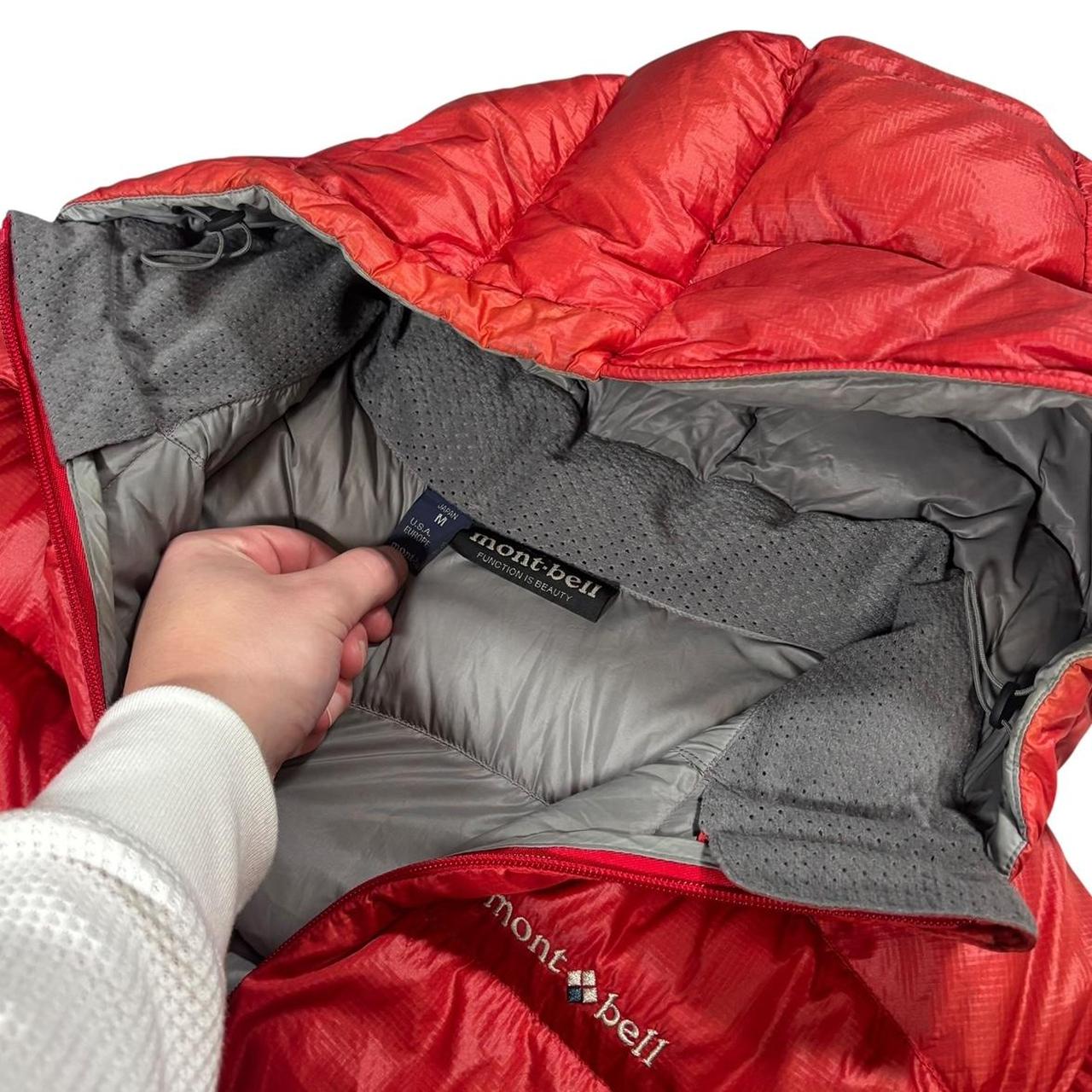 Montbell red down puffer jacket (M)