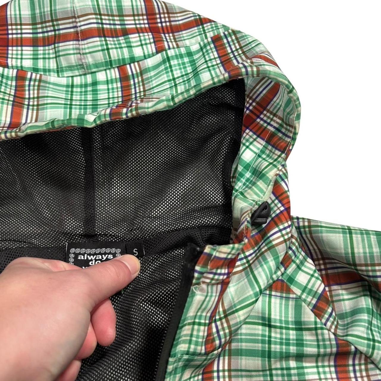 Always do what you should do green plaid windbreaker jacket (S)