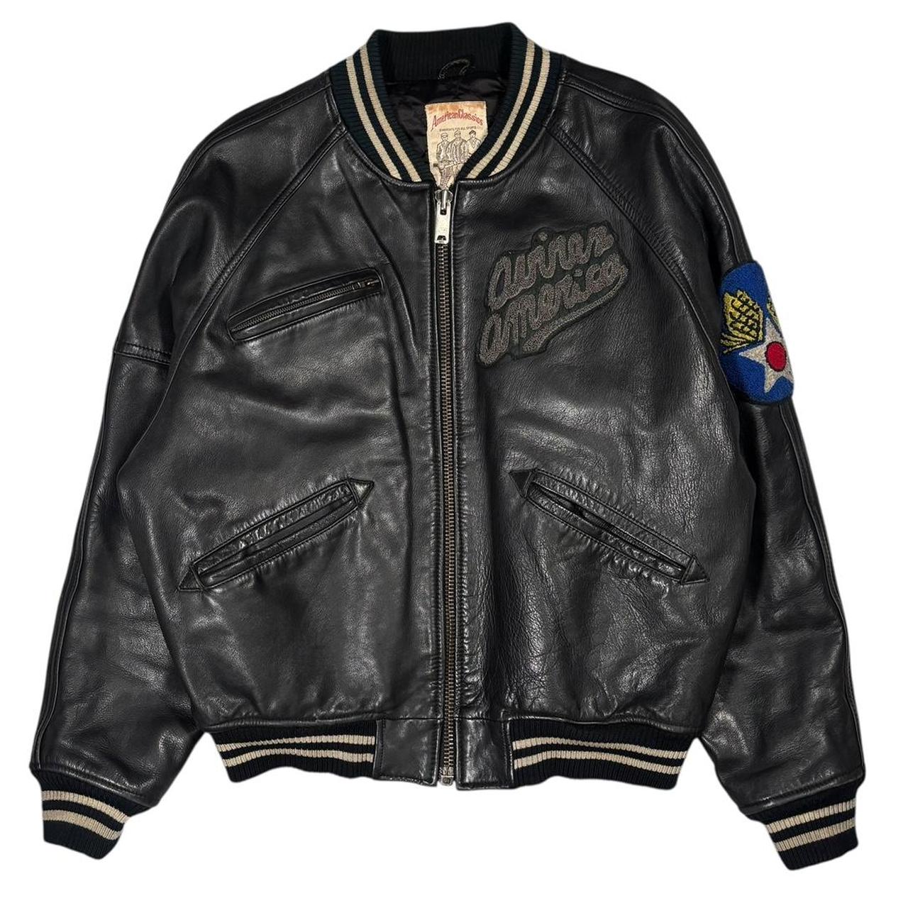 Avirex USA Track field leather jacket  (M)