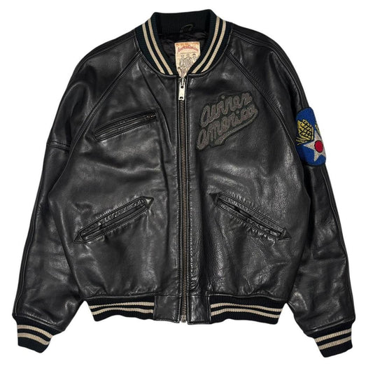 Avirex USA Track field leather jacket  (M)