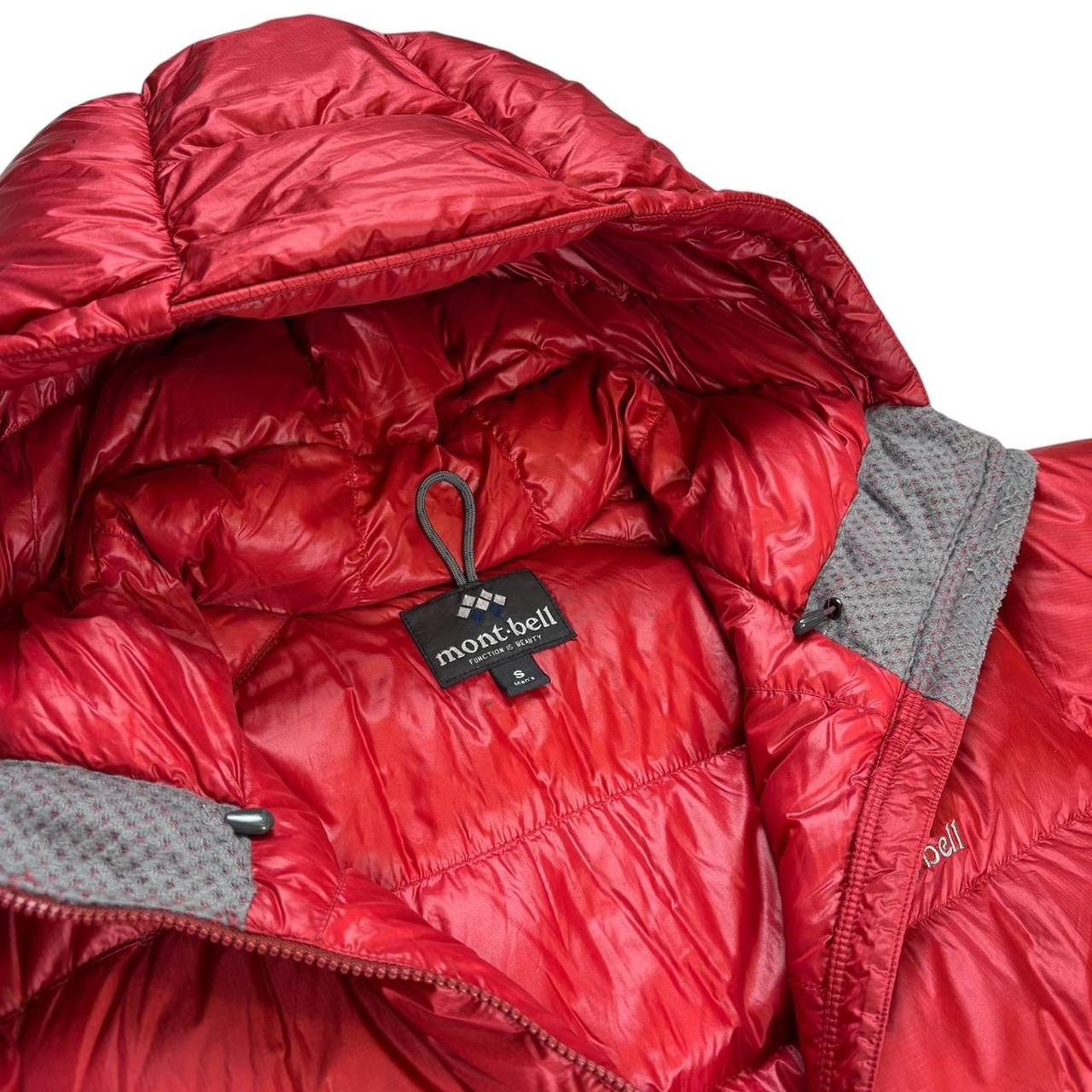 Montbell two tone red down puffer jacket (S)