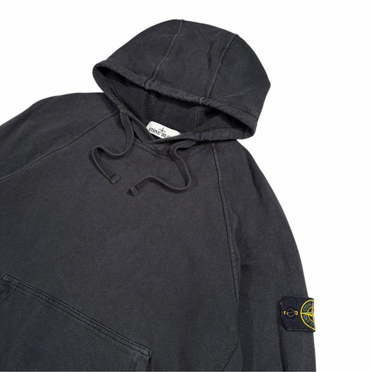 Stone island black pullover hoodie (M)