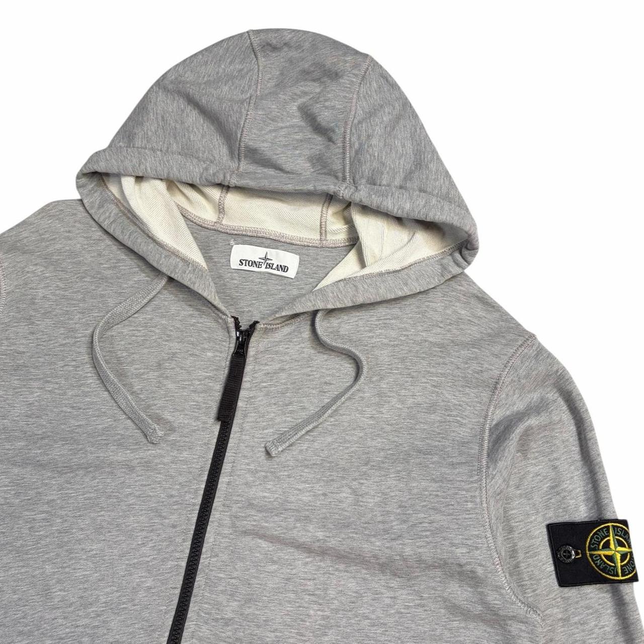 Stone island grey zip up hoodie (XL)