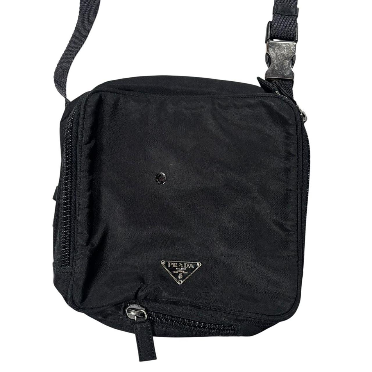 Prada black square crossbody side bag