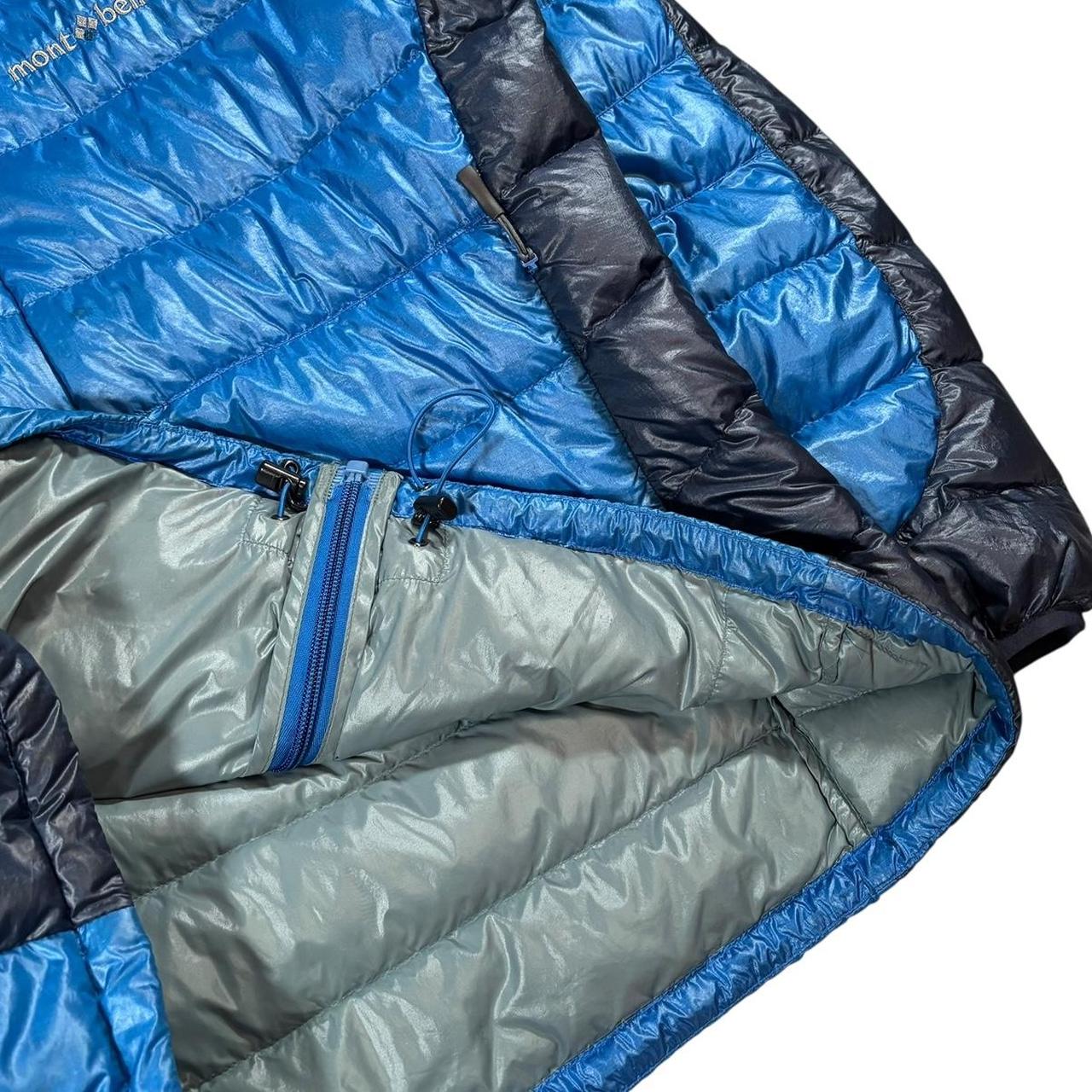 Montbell two tone blue down puffer jacket (L)