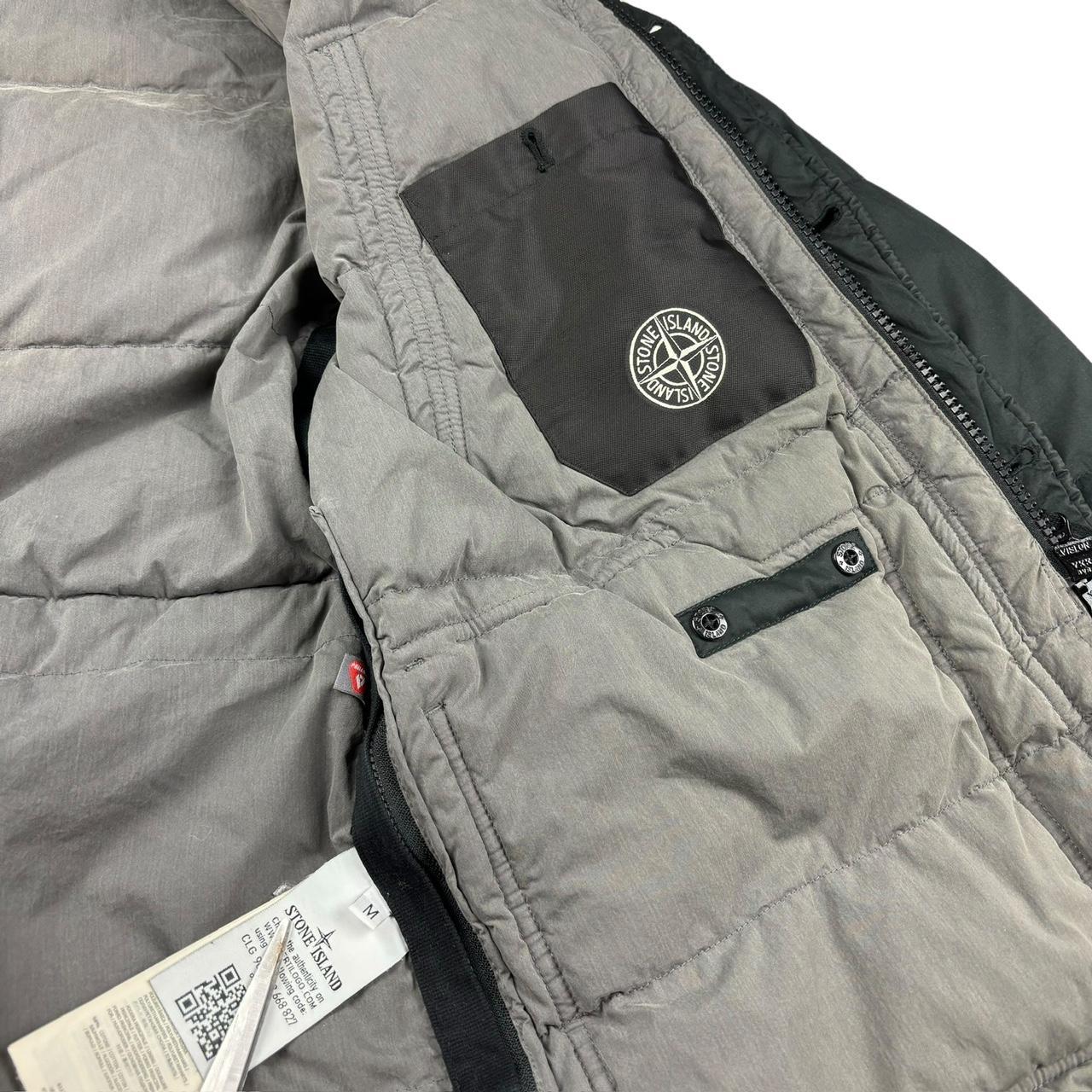 Stone island light resin treated cotton garment dyed down jacket