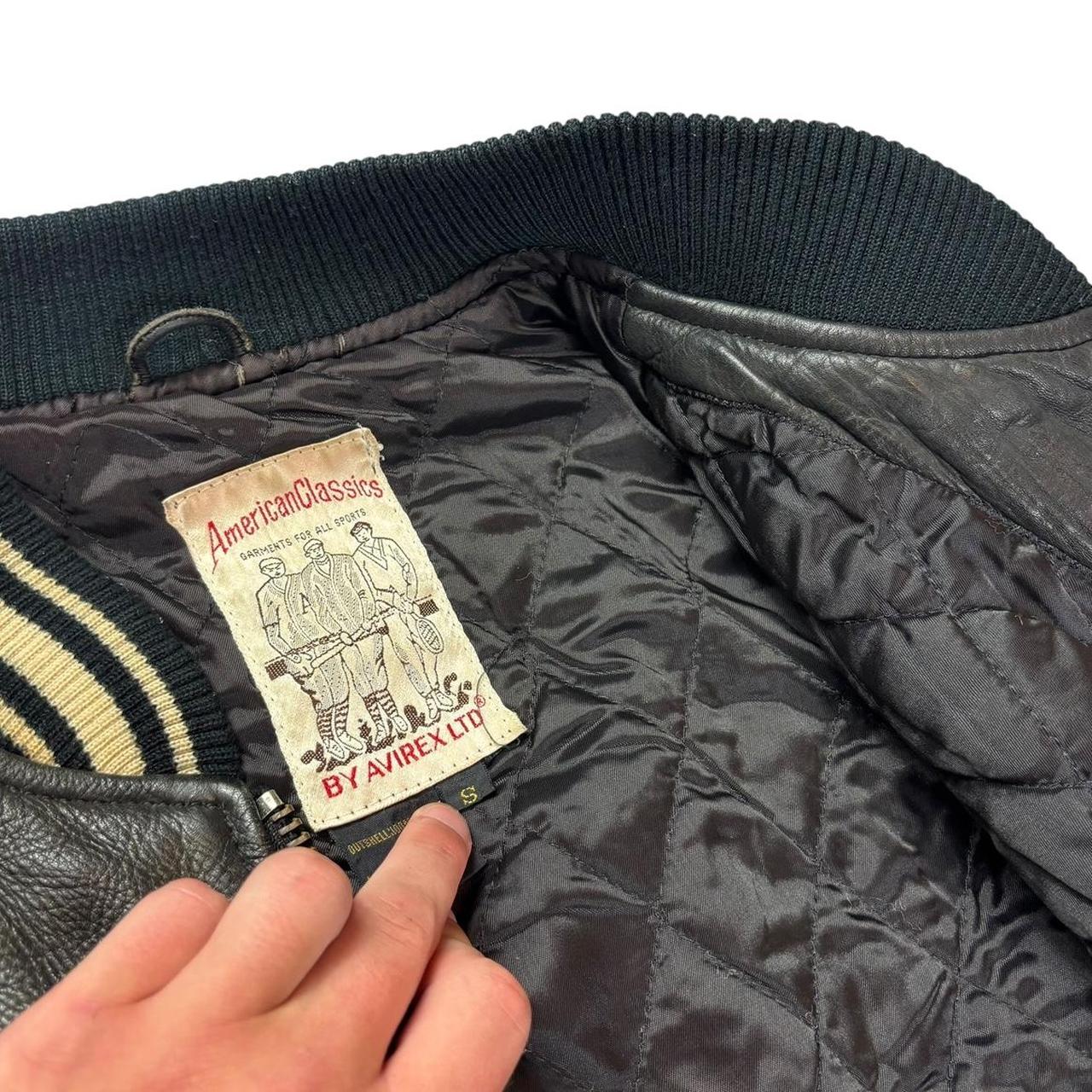 Avirex USA black leather jacket (S)