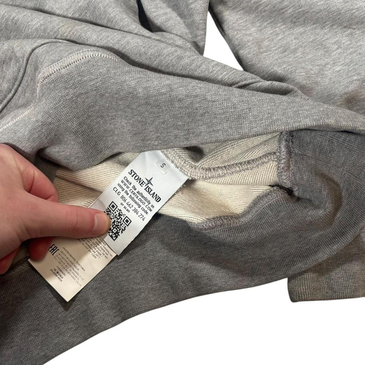 Stone island grey pullover hoodie (S)