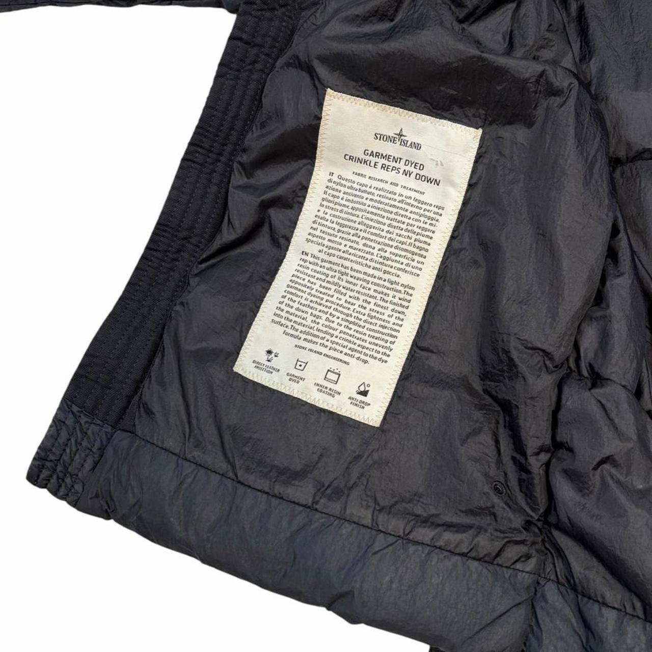 Stone island navy garment dyed crinkle reps NY down puffer jacket (S)