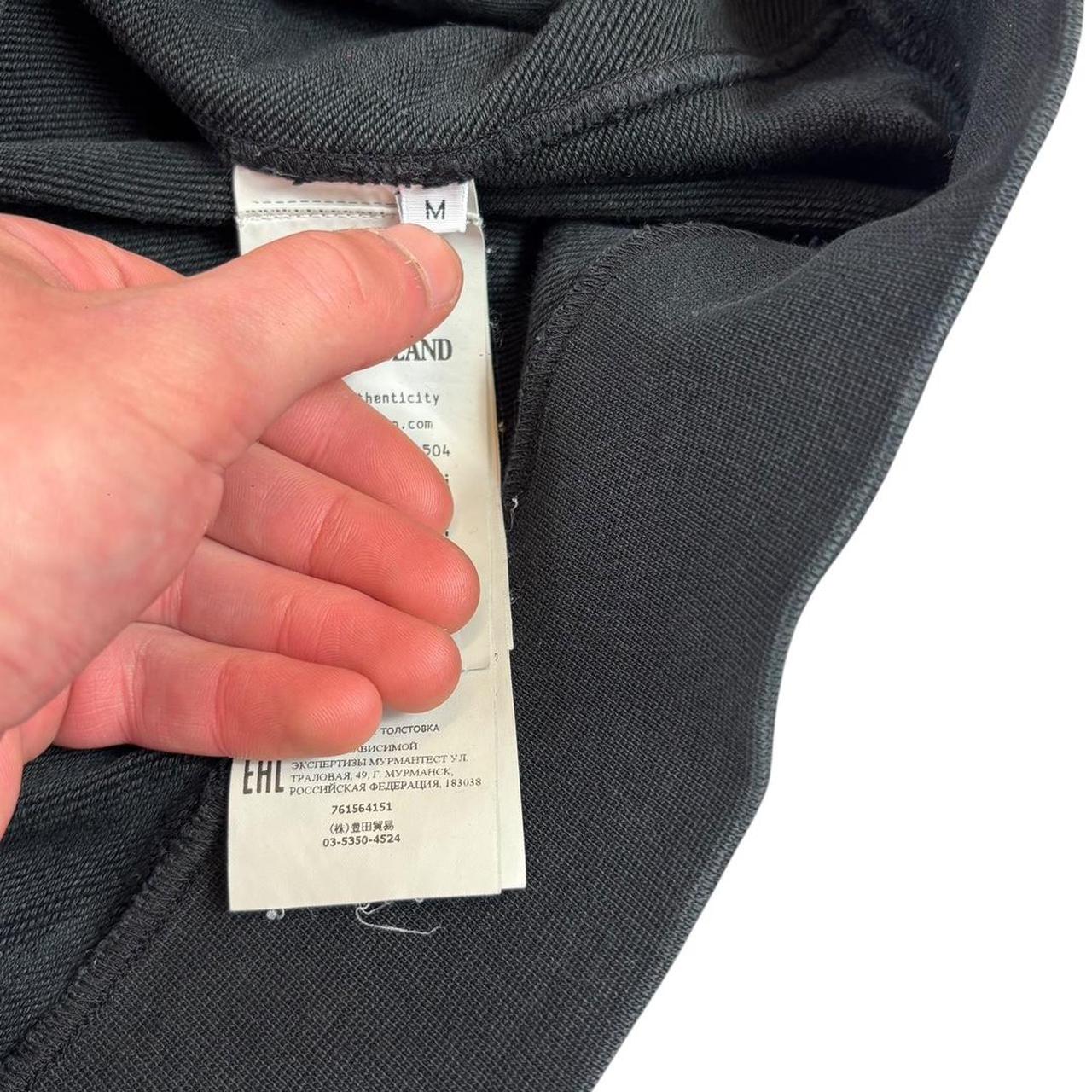 Stone island black pullover hoodie (M)