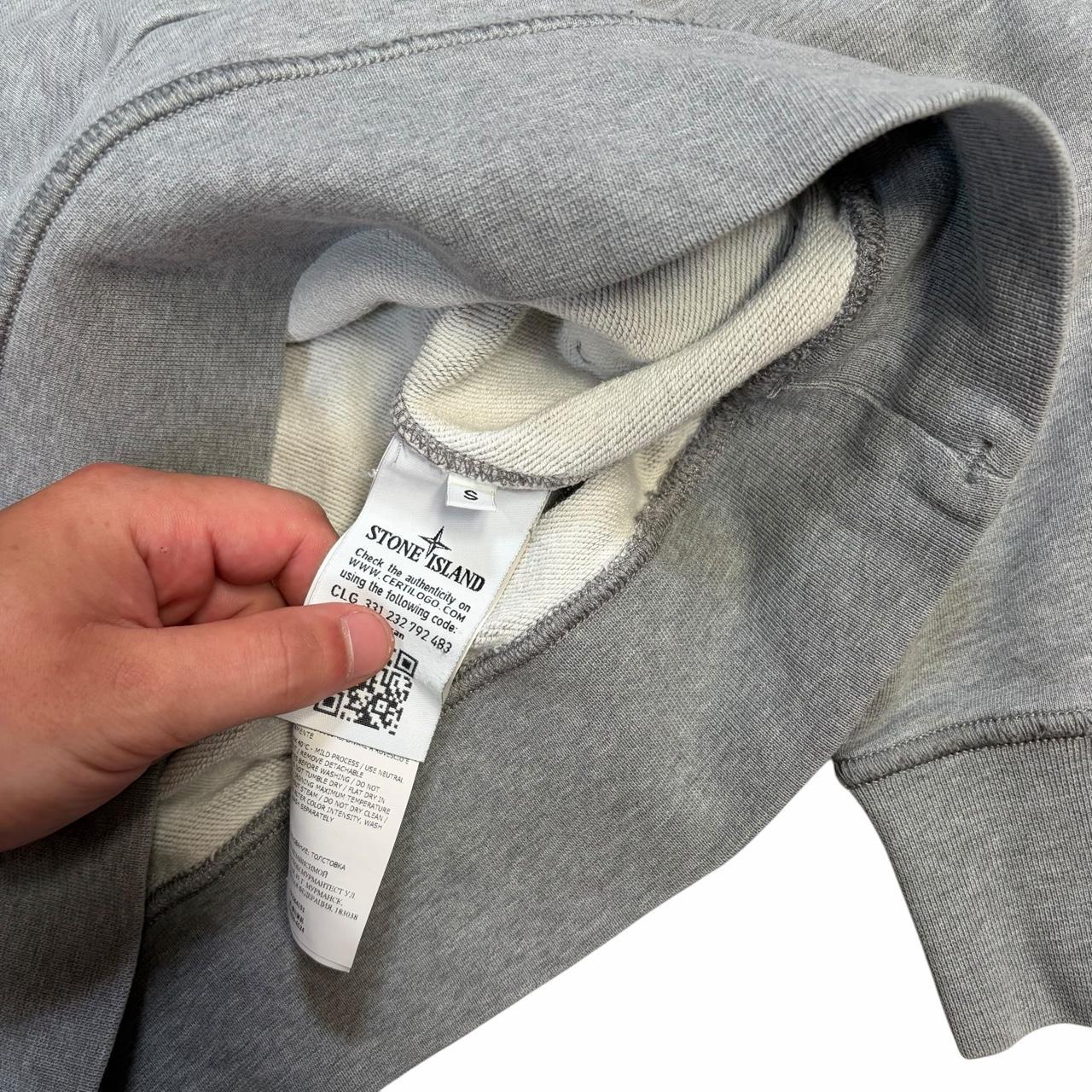 Stone island grey pullover hoodie (S)