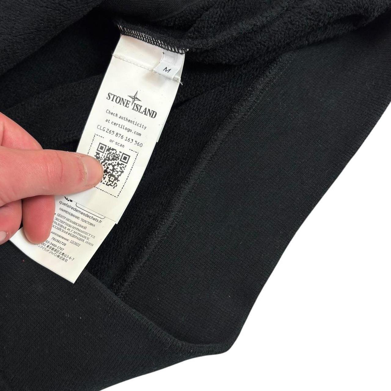 Stone island black pullover hoodie (M)