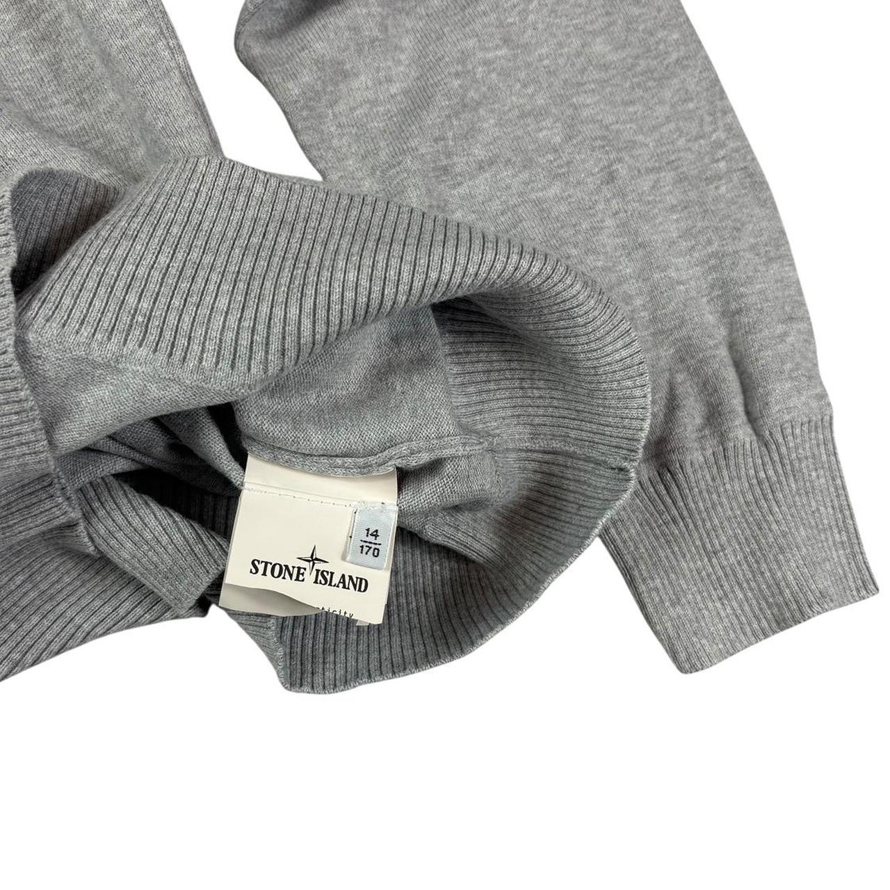 Stone island grey knit pullover sweatshirt (XS)