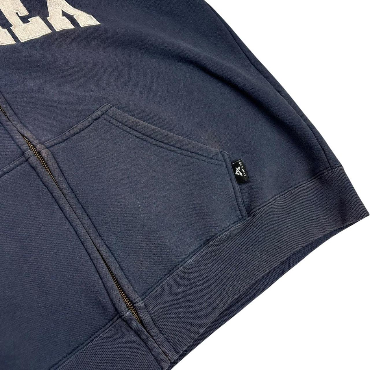 Avirex navy spellout thick zip up hoodie (XL)