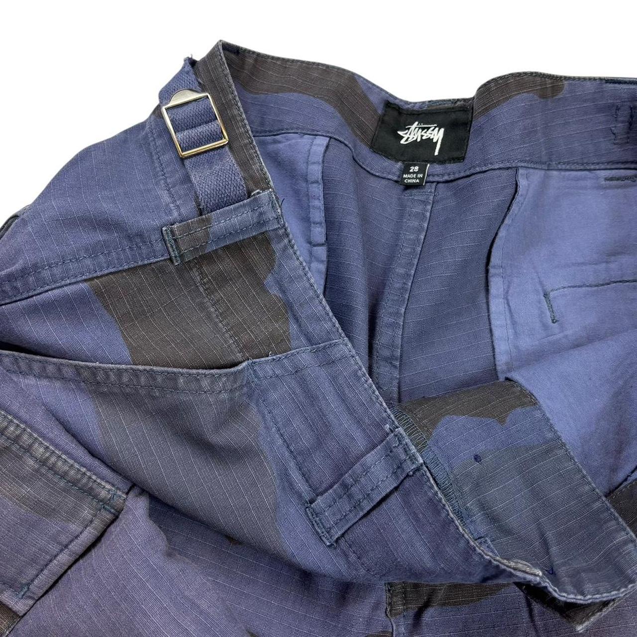 Stussy blue camo cargo trousers (W28")