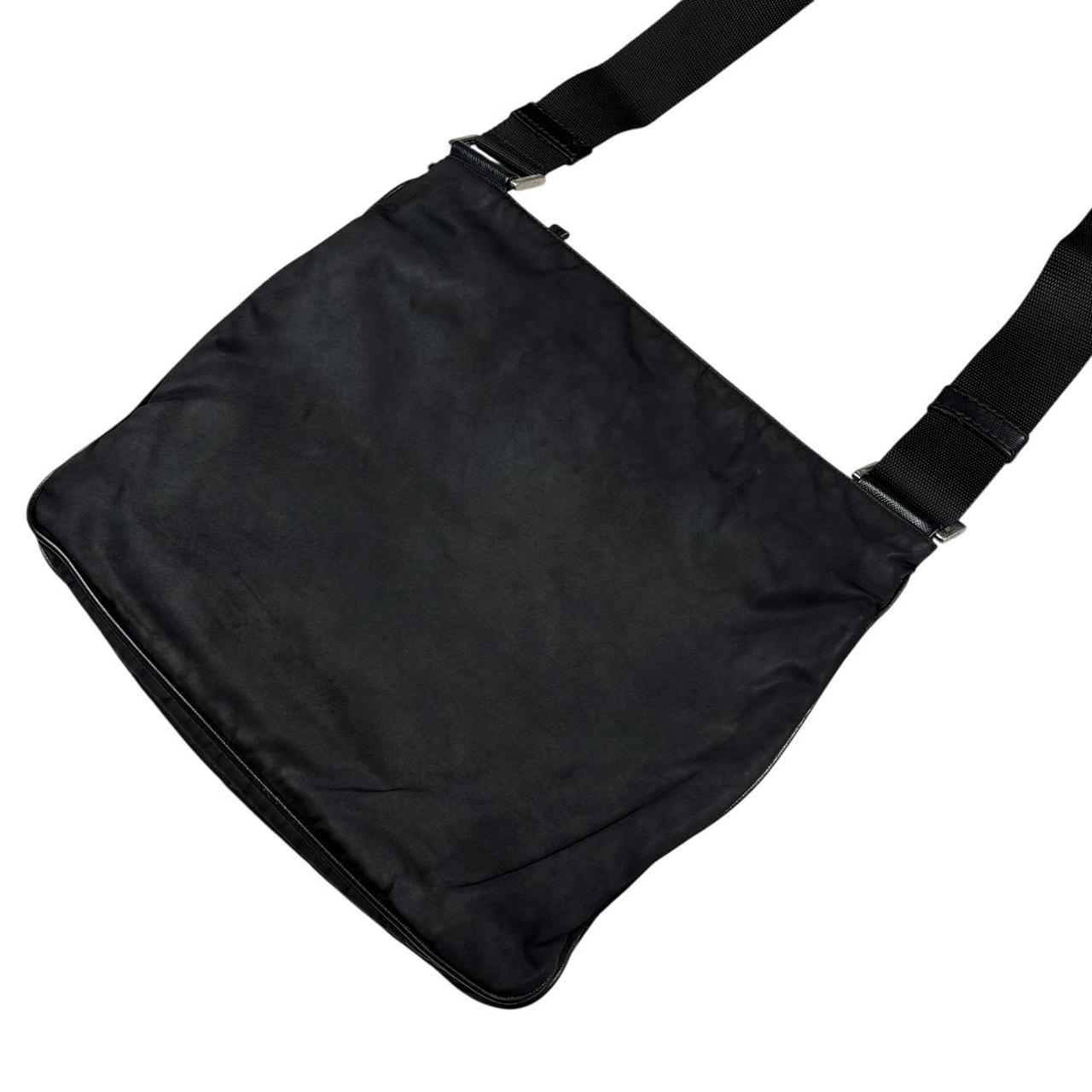 Prada triangle logo black crossbody side bag
