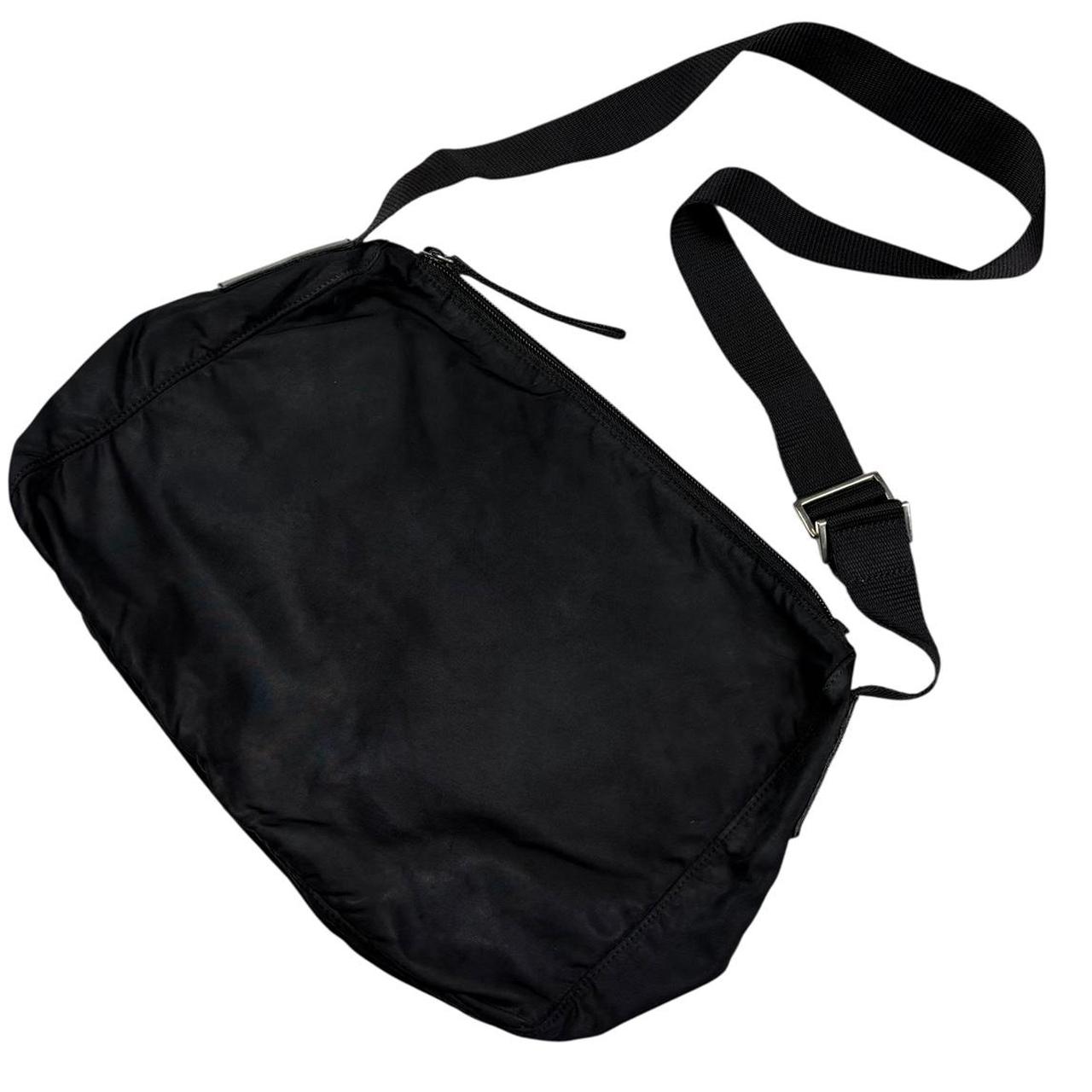 Prada black triangle logo crossbody side bag