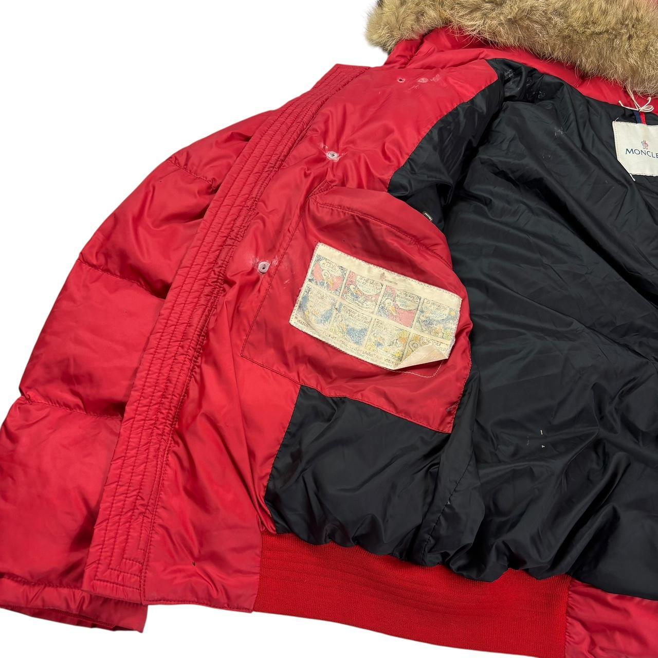 Moncler bulgarie fur hood down puffer jacket (L)