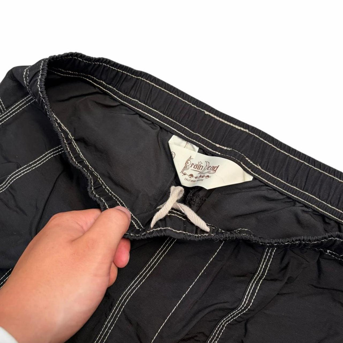 Brain dead triple needle reverse stitch shorts (S)