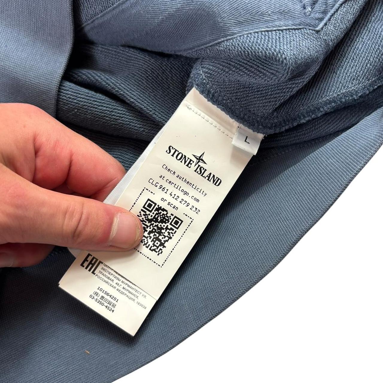 Stone island blue zip up hoodie (L)