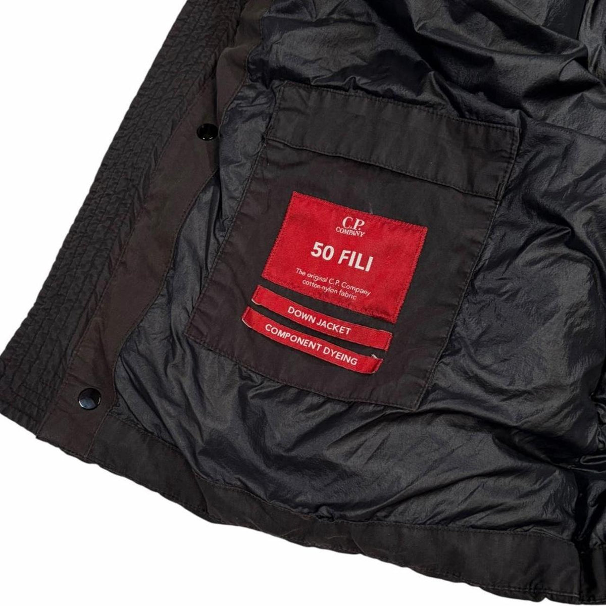 CP Company 50 Fili Component Dyeing black down goggle jacket (S)