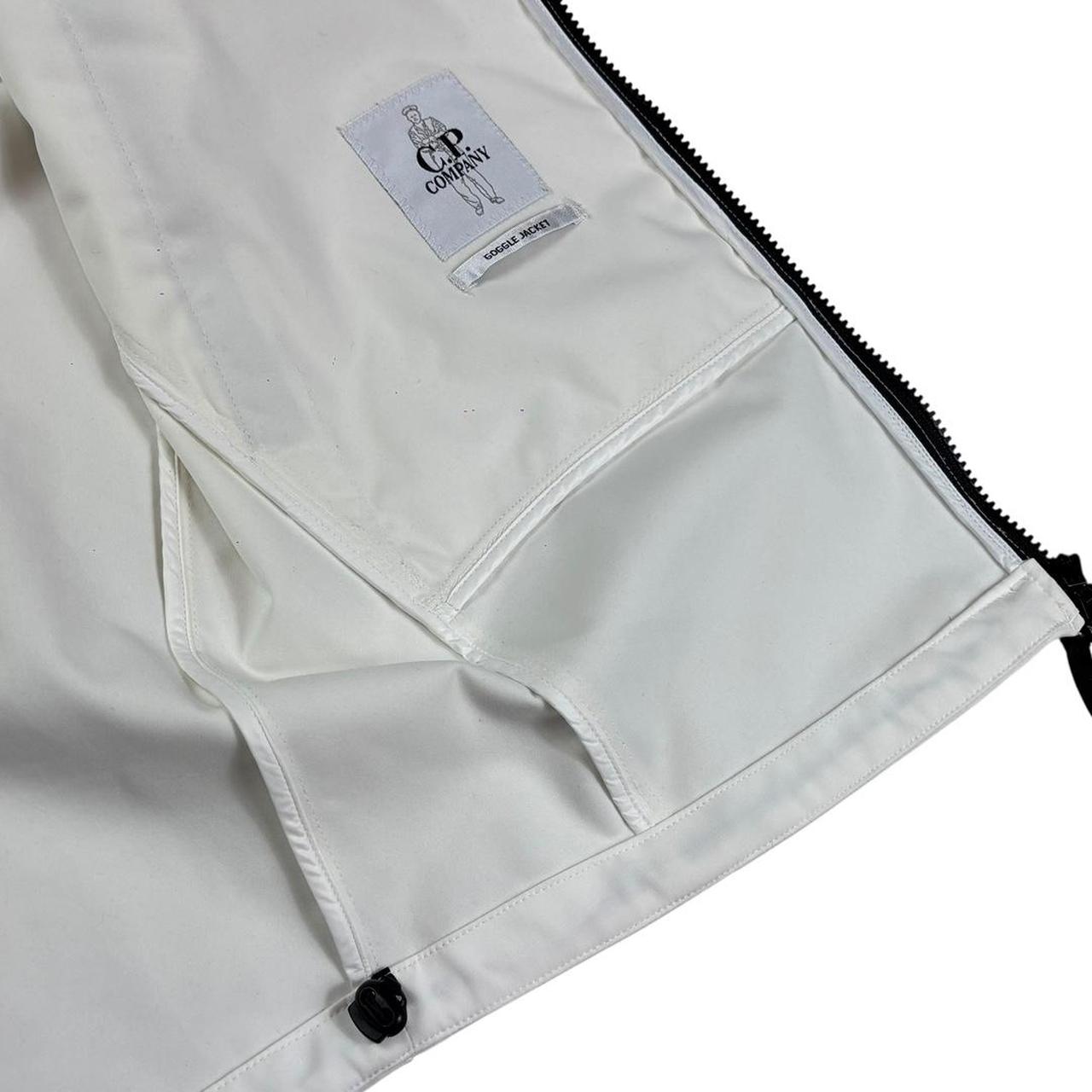 CP Company white soft shell goggle jacket (L)