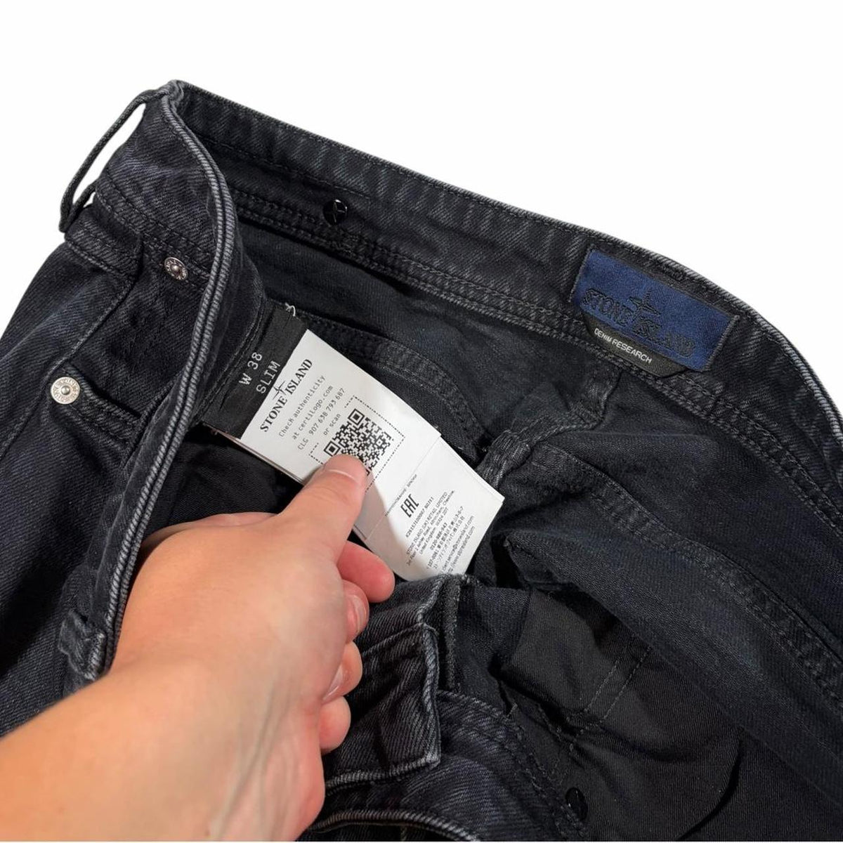 Stone island denim research stretch jeans (W38)